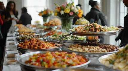 A panoramic view of a joyous Graduation brunch, showcasing a celebratory meal and the warmth of a family gathering