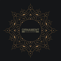 Luxury Gold round floral frame design