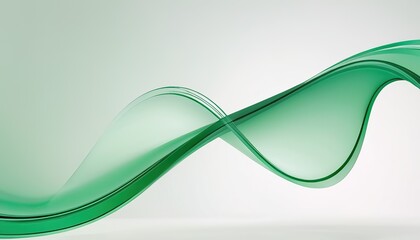Fototapeta premium Green wave. Green abstract wave flow, vector abstract design element.