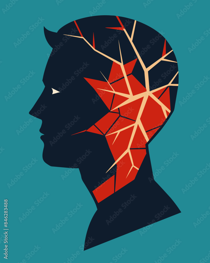 Poster the once solid and stable silhouette now appeared to be a web of hairline fractures unable to withst