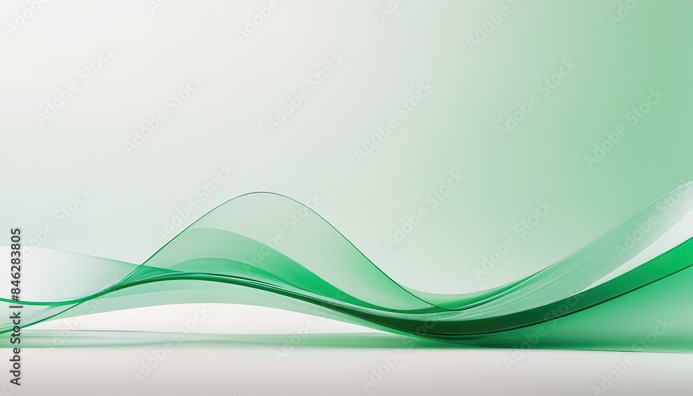 Poster green wave. green abstract wave flow, vector abstract design element.