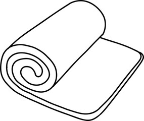 Yoga mat outline. Hand drawn.