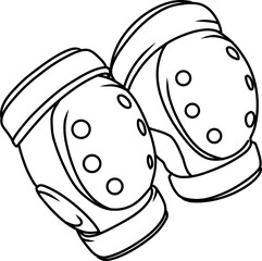 Elbow pads outline. Hand drawn.