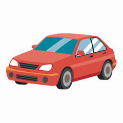 red car isolated on white