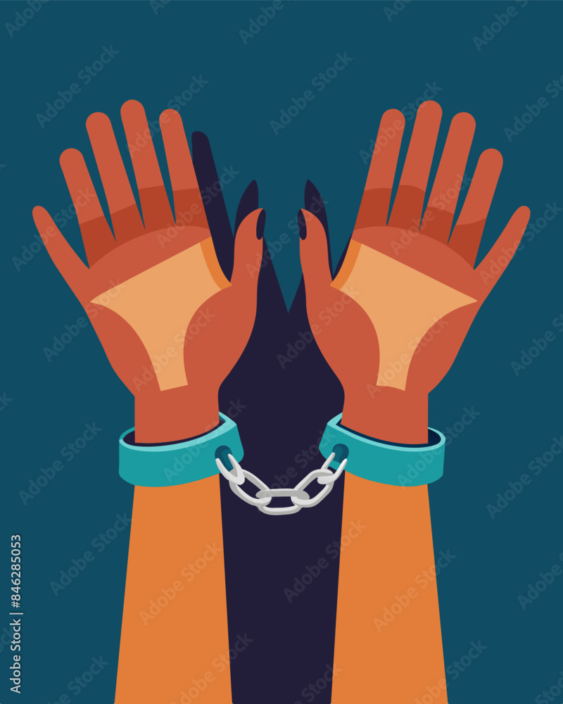 Poster the invisible handcuffs of tradition and societal norms hold a persons hands limiting their choices 