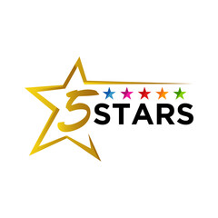 5 five star logo design premium good rate symbol