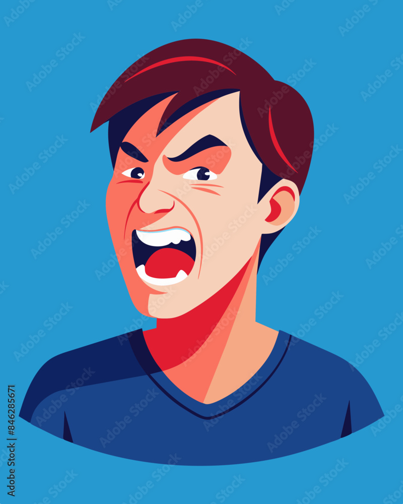 Poster the once smiling face of a person can be seen contorted in anger and frustration as they try to come