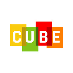creative colorful box letter cube logo design vector on a white background