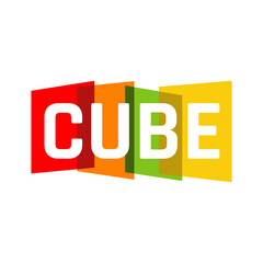 creative colorful box letter cube logo design vector on a white background