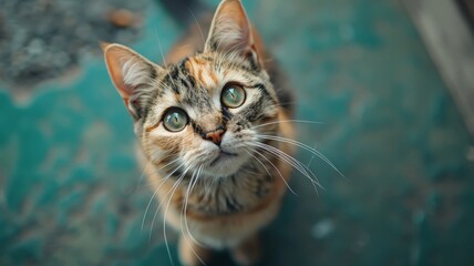 Close-up of a cat with large eyes