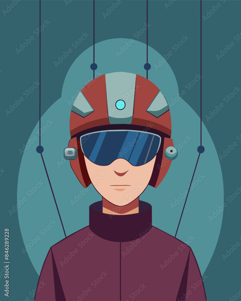 Poster the person wearing the helmet seemed like a puppet their strings being pulled by an unseen force tha