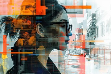 The essence of tech startups with a dynamic digital collage reflecting innovation culture