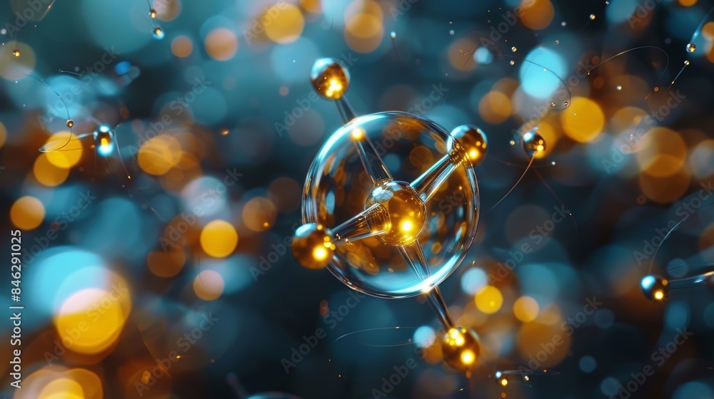 Poster intricate patterns and arrangements of atoms and molecules.