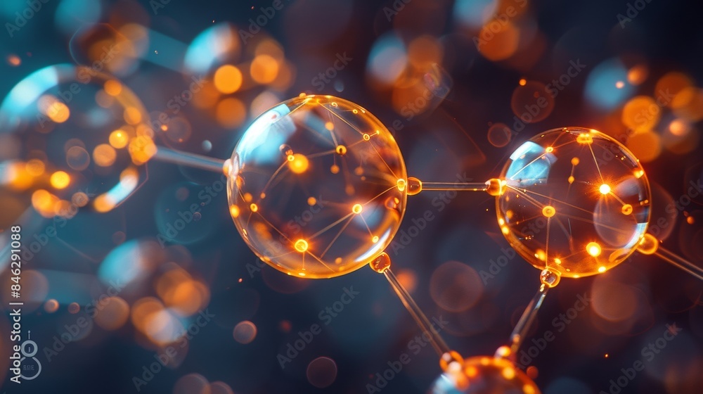 Poster intricate patterns and arrangements of atoms and molecules.