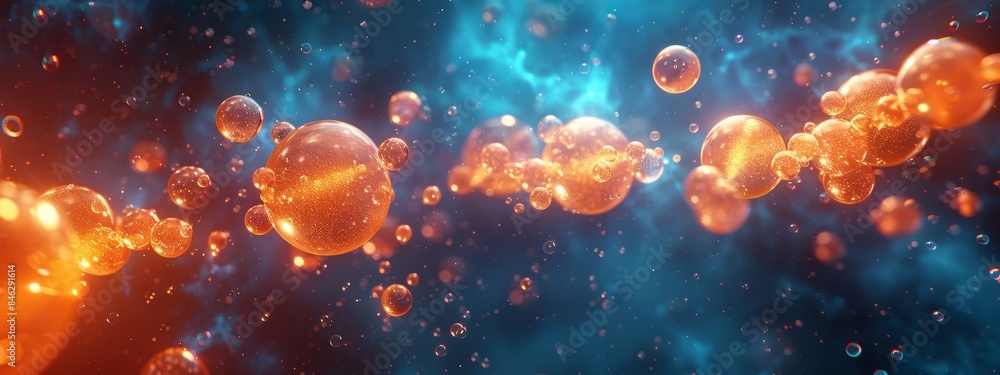 Poster intricate patterns and arrangements of atoms and molecules.