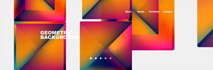 Gradient triangles composition with bright fluid colors. Vector Illustration For Wallpaper, Banner, Background, Card, Book Illustration, landing page