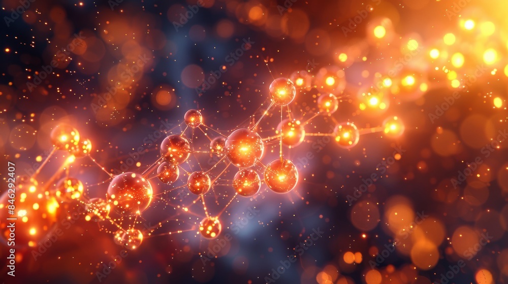 Poster intricate patterns and arrangements of atoms and molecules.