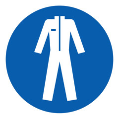 ISO mandatory safety signs_wear protective clothing symbol and pictogram only size 1 x 1 round shape