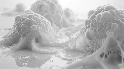 Emergence of life: primordial cells forming in ethereal water