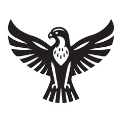 Cute Peregrine Falcon Flying Ready Pounce Prey with Line Art Drawing, Animal Birds, Vector Character Illustration, Cartoon Mascot Logo in Isolated White Background