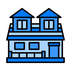 Farm House Blue Filled