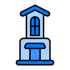 Minimalist House Blue Filled