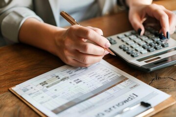 Office Hand Gesture on Wooden Table