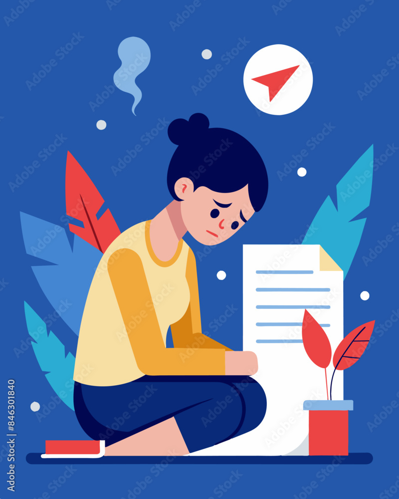 Poster with every rejection letter the writers negative loop of selfdoubt and disappointment only grew stro