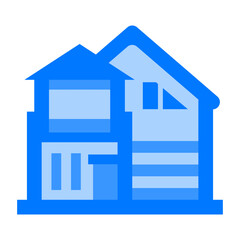 Modern House Blue Flat