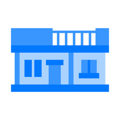 Obraz premium Minimalist House Blue Flat