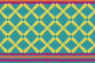 Ethnic Seamless pattern in tribal, folk embroidery, Ikat style. Can be printed and used as wrapping paper, wallpaper, textile, fabric. 