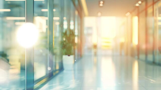 blur abstract background from office corridor seamless looping overlay 4k virtual video animation background