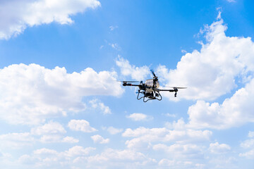 Plant protection drone in operation