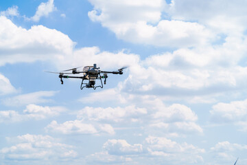 Plant protection drone in operation