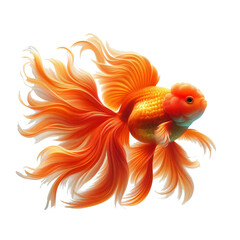Fototapeta premium Goldfish isolated on transparent background