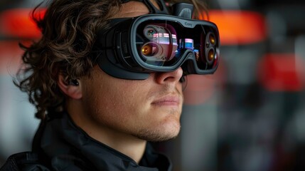 A Passionate Software Developer Working On An Augmented Reality Game, Merging The Virtual And Real Worlds For An Immersive Experience