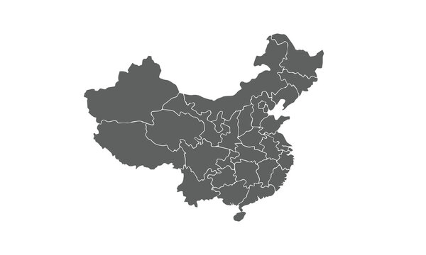 recommend clip art: china map isolated on white background. for website layouts, background, education, precise, customizable, Travel worldwide, map silhouette backdrop, earth geography, political, physical.