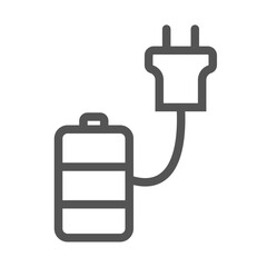 Rechargeable battery in sustainability icon outline style