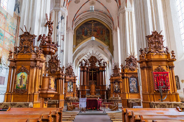 Obraz premium Interior of St. Anne's Church in Vilnius, Lithuania