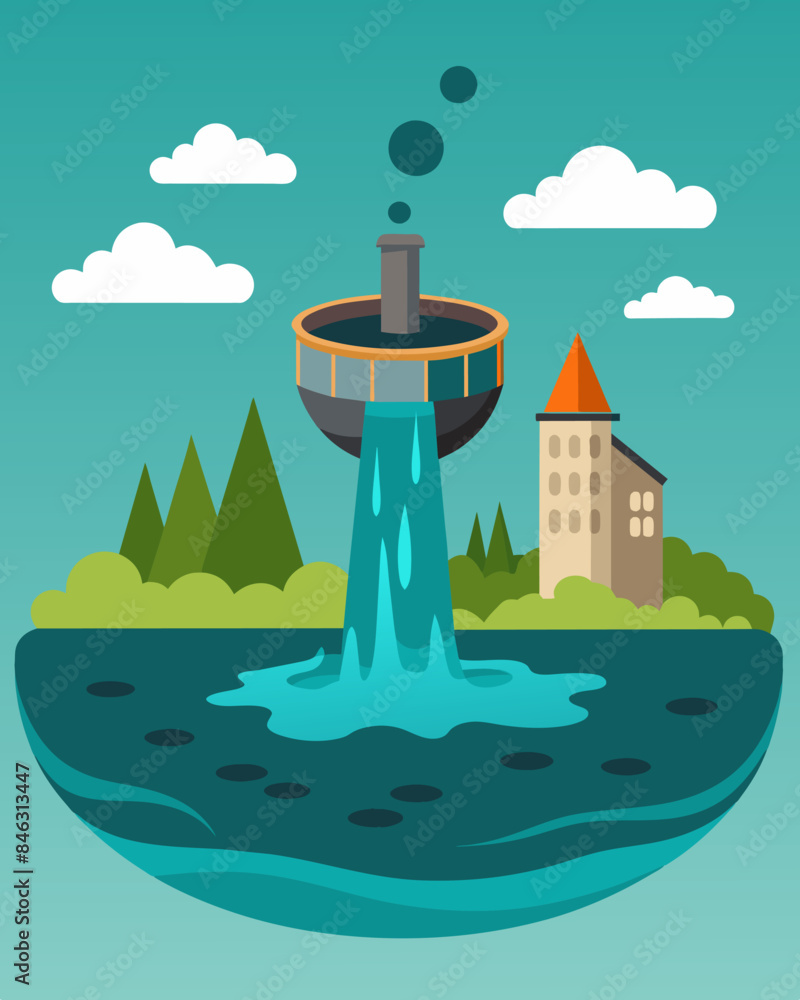 Poster the overfilled reservoir emits a foul odor an unpleasant side effect of the excessive amount of sewa