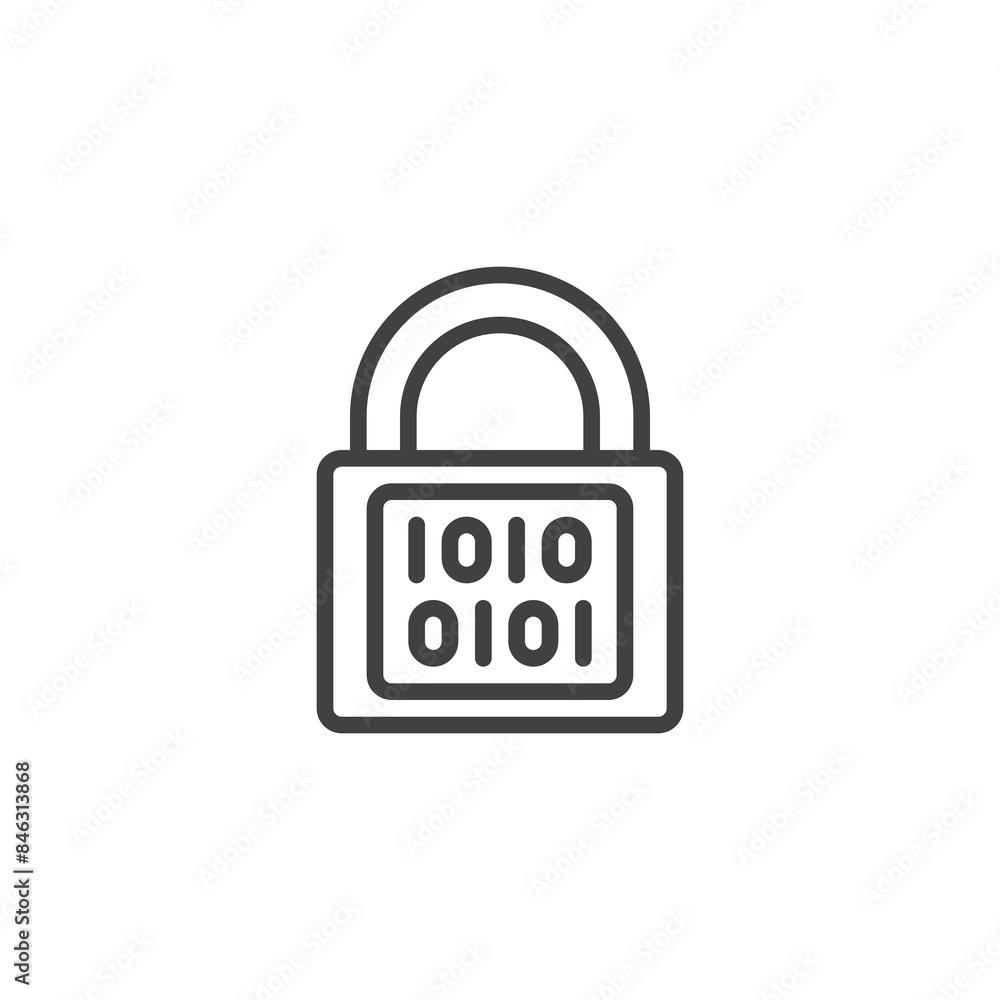 Poster password encryption line icon