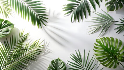 Natural Tropical Leaves Shadow Overlay. Perfect for: product presentation overlays, mockup backgrounds, seasonal promotional materials, e-commerce product listings, social media posts, website banners