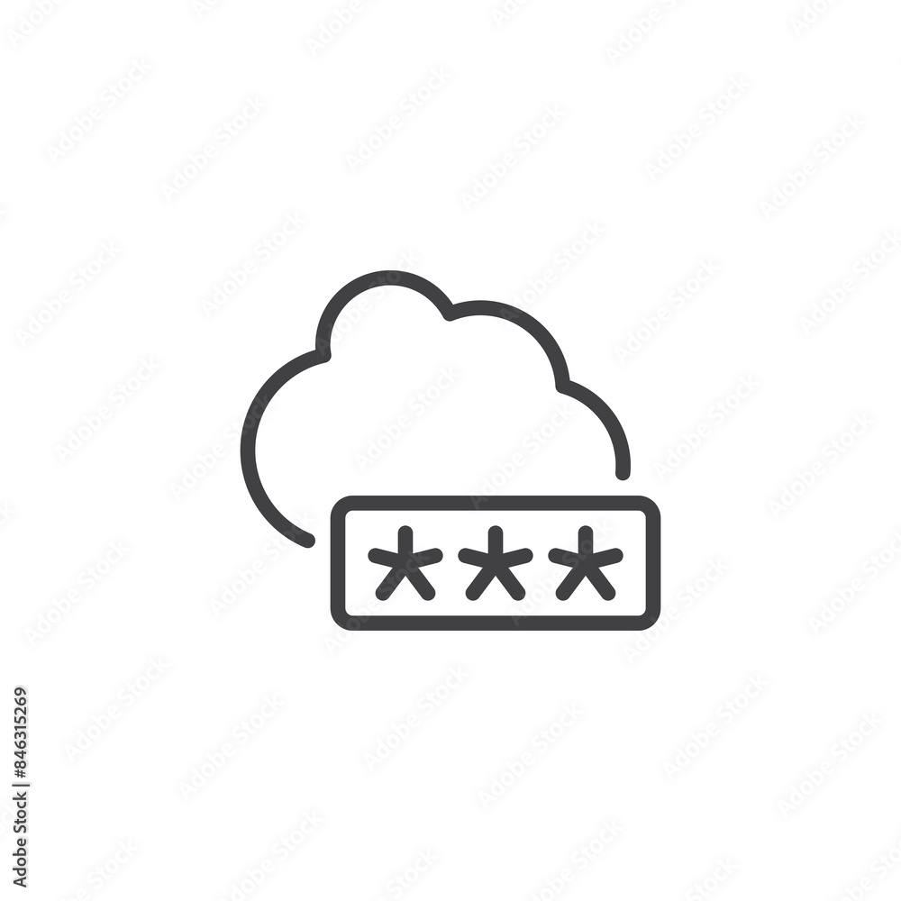 Poster password storage line icon