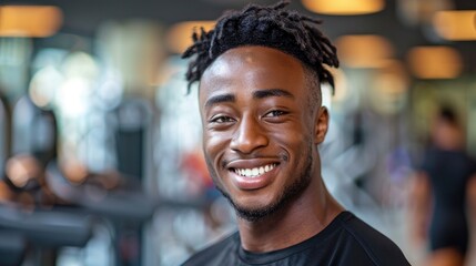 Fototapeta premium An Enthusiastic Salesperson At A Fitness Center, Confidently Selling Gym Memberships