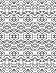 Geometric Pattern Coloring Page For Adults | Hand-Drawn Geometric Pattern Coloring Page