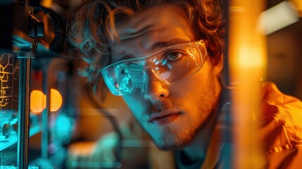 Obraz premium An Innovative Scientist Using A 3D Printer For Cutting-Edge Prototyping