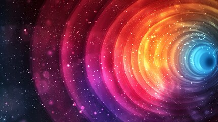 An abstract background with gradient circles fading from the center to the edges, bright and bold rainbow colors, hd quality, vibrant and dynamic, digital art, smooth blending, artistic expression.