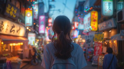 Vibrant Nightlife in Tokyo's Harajuku District Generative AI