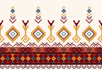 embroidery abstract Traditional geometric ethnic fabric pattern ornate elements with ethnic patterns design for textiles, rugs, clothing, sarong, scarf, batik, wrap, embroidery, print, curtain, carpet