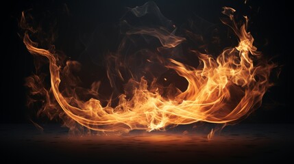 Fototapeta premium single flame dancing in the air, its tendrils reaching and twisting like a living creature.